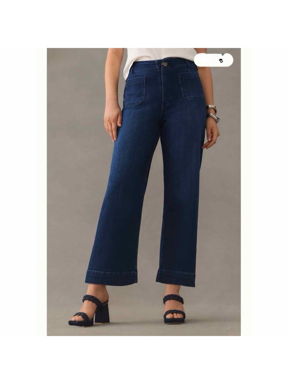 Anthropologie Maeve Colette Curvy High-Rise Wide-Leg Crop Jeans Pants